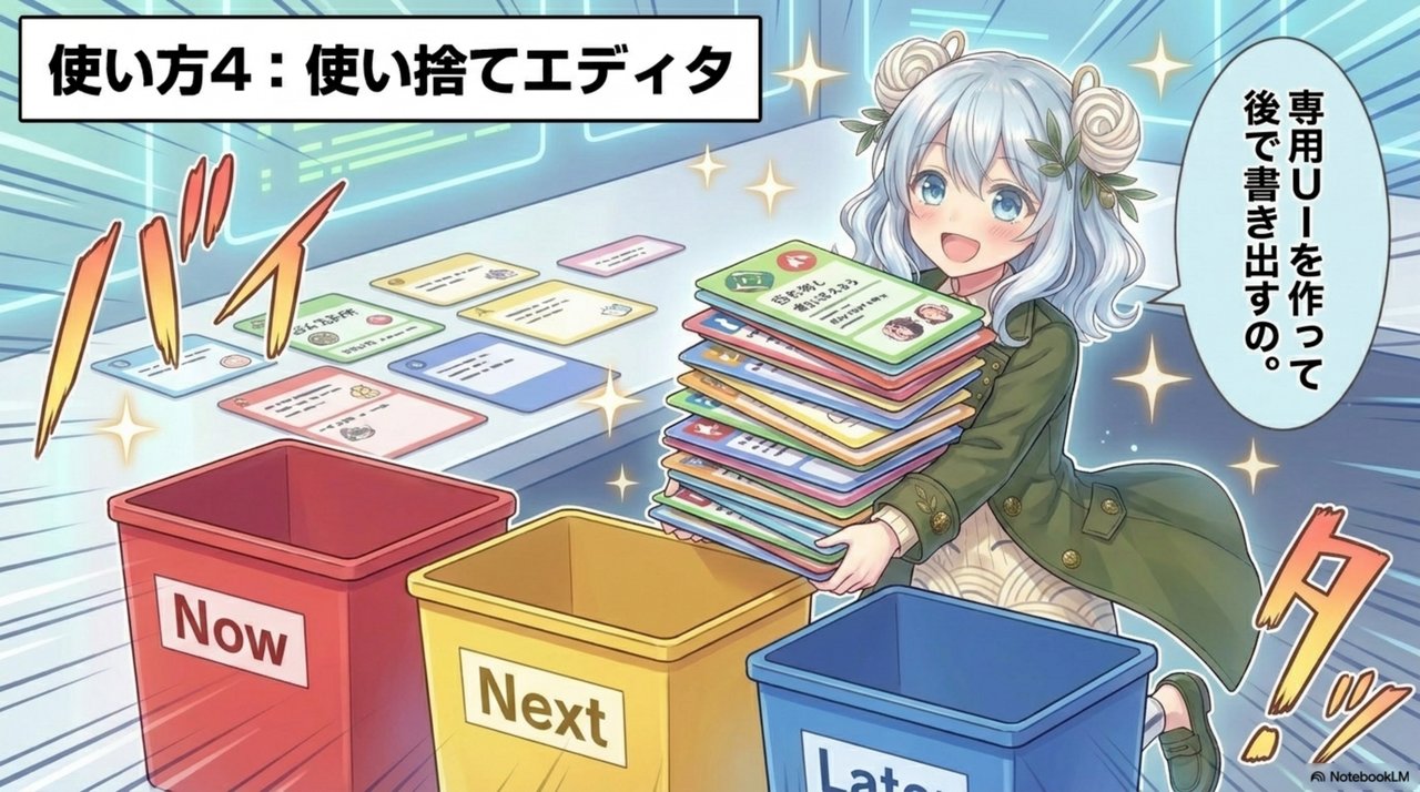 使い方4: 使い捨てエディタ